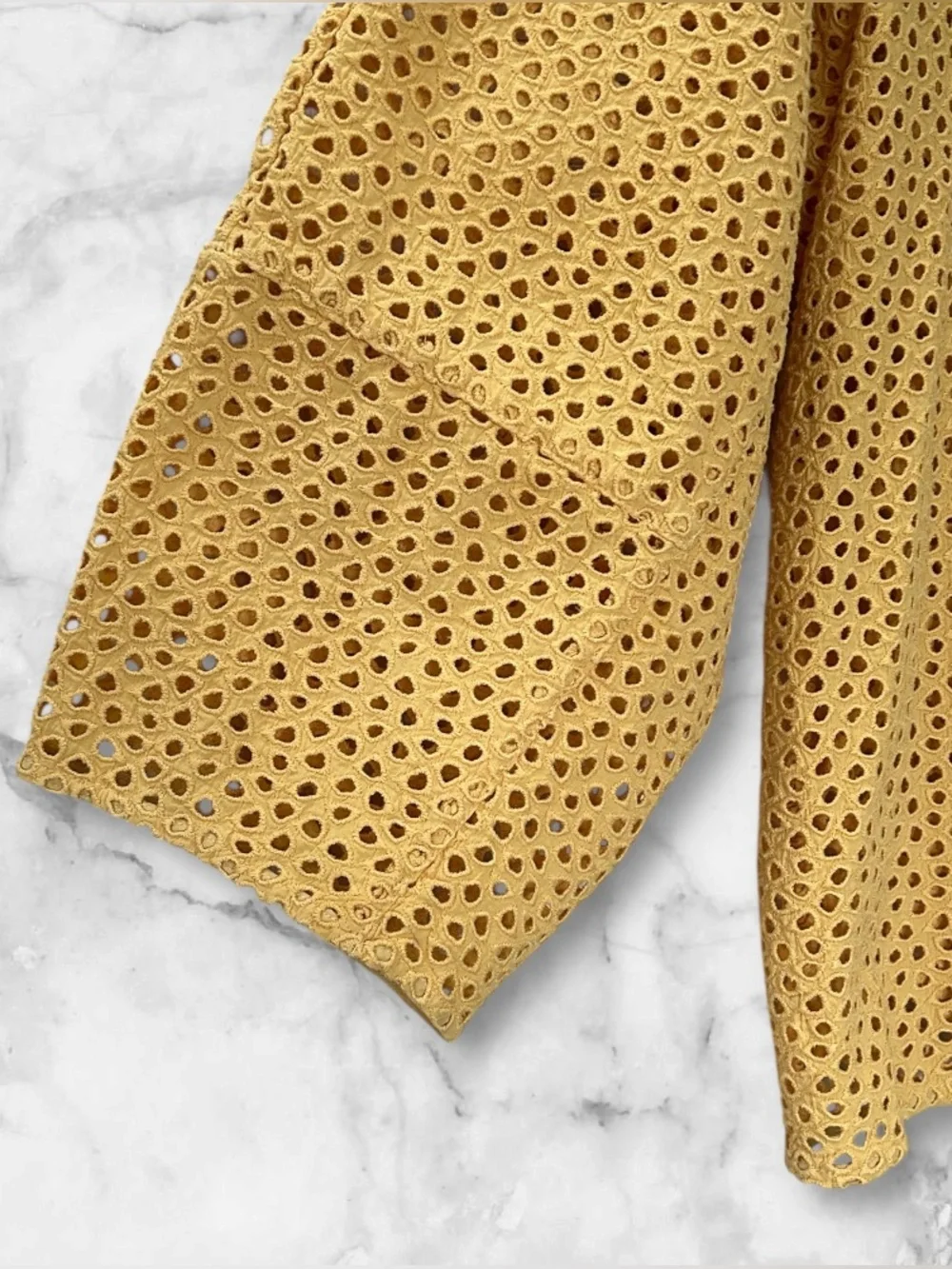 Everlane Golden Hour Cotton Eyelet Lantern Sleeve Top Blouse Size S - Picture 3 of 13